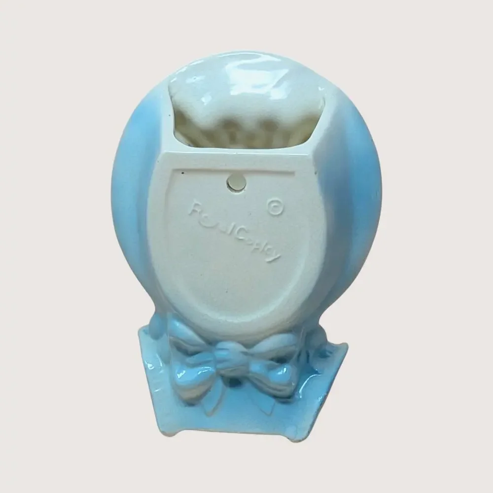 1950s Royal Copley Ceramic Lady Bonnet Wall Pocket Planter Pair